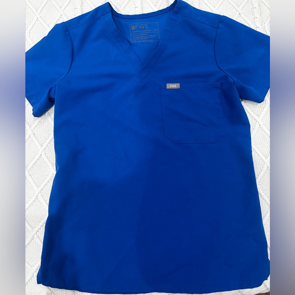 Figs Technical Collection XXS Blue Scrub Top